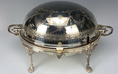 ANTIQUE SILVER PLATED WARMER