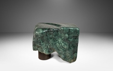 Abstract Organic Modern Sculpture Hand-Carved in Green Marble by Mark Leblanc for Mark Leblanc