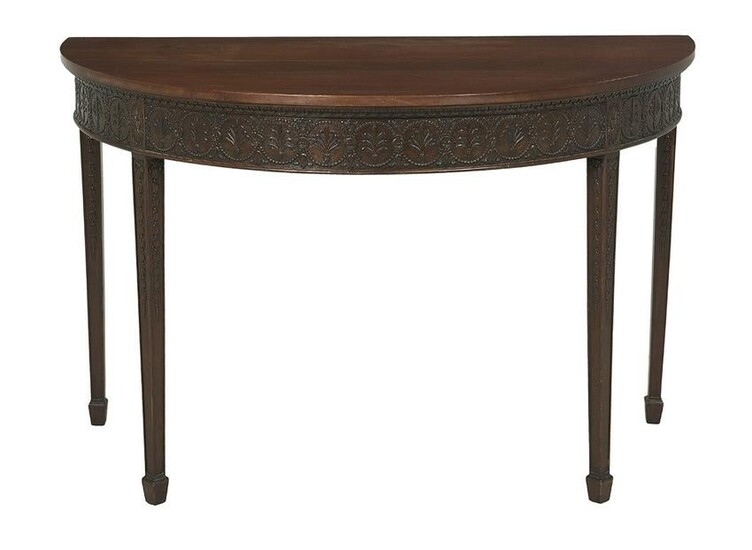 Adam-Style Carved Mahogany Console Table