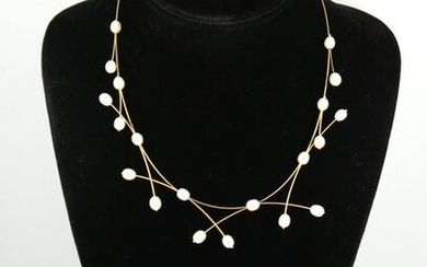 Adi Paz Designer 14K Yellow Gold & Pearl Necklace