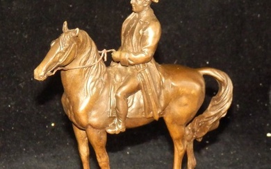 After Antonio Canova ( 1757-1822 ) - Sculpture, Fraai bronzen Sculptuur van Napoleon Bonaparte op paard - 17 cm - Bronze, Marble - 2010
