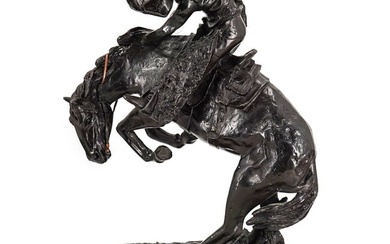 After Frederic Remington (American, 1861) "The Rattlesnake" Bronze Sculpture