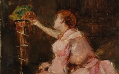 Alfred Stevens Femme au perroquet