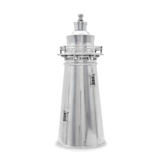 American silver-plated Lighthouse cocktail shaker, International Silver Co., Meriden, CT, 1927-29
