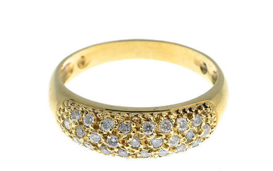 An 18ct gold pave-set diamond band ring.