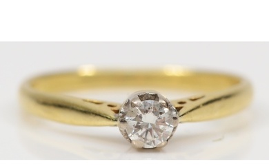 An 18ct gold single stone brilliant cut diamond ring, M, 2.2...