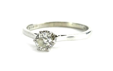 An 18ct white gold diamond solitaire ring, with round...