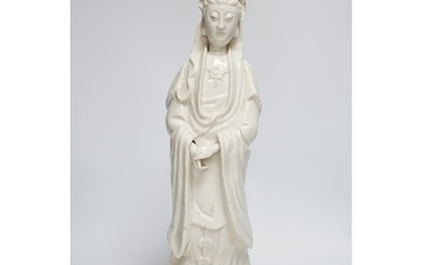 An 18th century Chinese blanc de chine figure of Guanyin, 42...