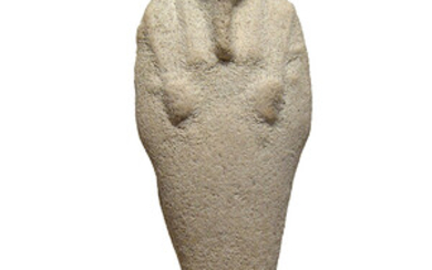 An Egyptian white faience ushabti