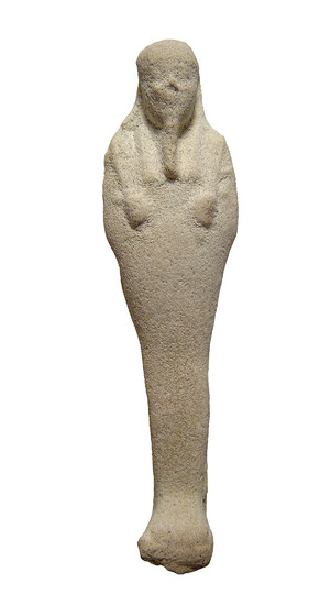 An Egyptian white faience ushabti