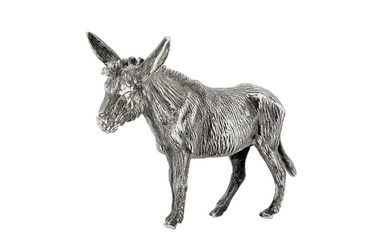 An Elizabeth II sterling silver model of a donkey, London 1970 by SMD