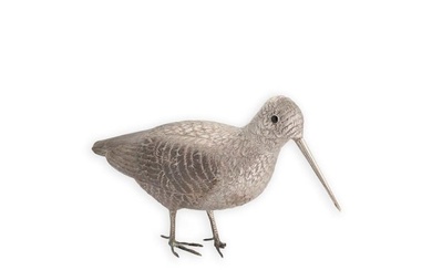 An early 20th century Dutch metalwares silver table ornament modelled as a woodcock
