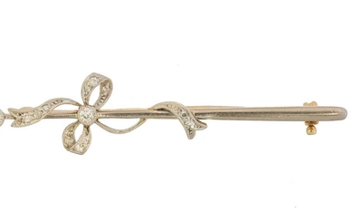An early 20th century diamond bar brooch