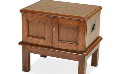 An oak secretary box