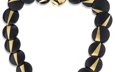 An onyx and eighteen karat gold necklace, Angela Cummings...