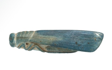 Ancient Egyptian Faience Grasshopper Amulet