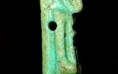 Ancient Egyptian Faience Superb amulet of the god Thoth with turquoise glaze 3.5 cm - 664/332 BC