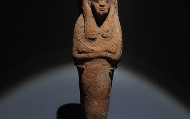 Ancient Egyptian Terracotta New Kingdom, Shabti. Very nice details. 20 cm H. Intact.