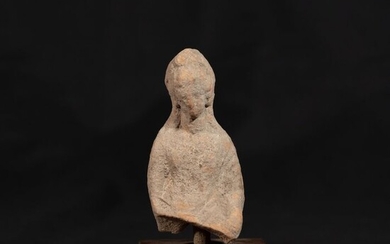 Ancient Greek Terracotta fragment of a female figure, 9 x 4 cm / 11 cm with stand