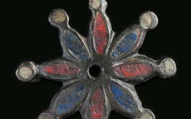 Ancient Roman Bronze enamelled Star brooch, rare