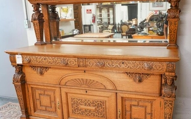 Antique American oak sideboard - Brown Derby