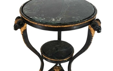 Antique Bronze Ram-Form Two-Tier Low Table