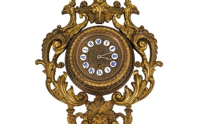 Antique Ornate Gilt Bronze Wall Clock