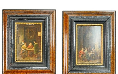 Antique Pair of Paintings on Board