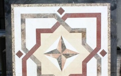 Architectural Compass Theme Inlaid Marble Tile