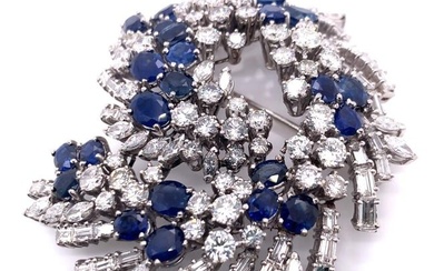 Art Deco Diamond and Sapphire Pin
