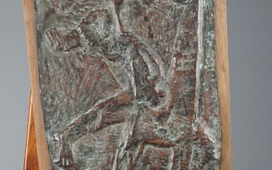 Arthur Spronken (1930-2018), relief en cuivre, Cavalier, dim. 37 x 29 cm, Provenance : Sotheby's...