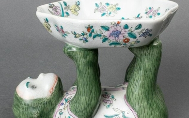 Asian Monkey Supported Porcelain Dish