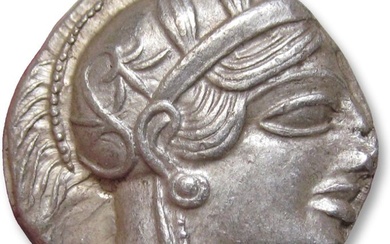 Attica, Athens. Tetradrachm 454-404 B.C. - great example of this iconic coin, large part of the crest visible