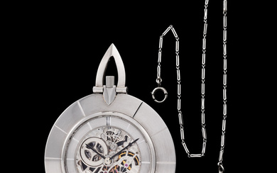 Audemars Piguet. Special and Refined Skeletonized Pocket Watch in White Gold, With...