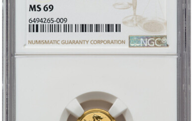 Australia: , Elizabeth II gold "Year of the Dragon" 5 Dollars 2012-P MS69 NGC,...