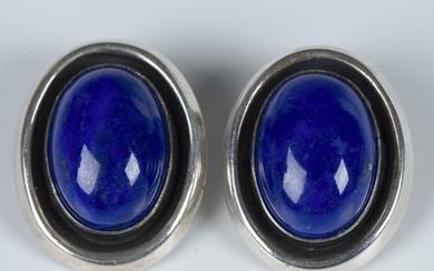 B. Chavez Navajo Sterling & Lapis Lazuli Clip-On Earrings