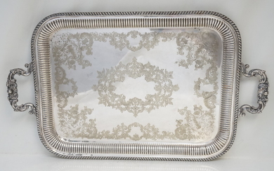BARKER BROTHERS ENGLISH SILVERPLATE SERVING TRAY