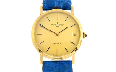 BAUME & MERCIER - an 18ct yellow gold wrist watch, 31.5mm.