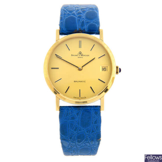 BAUME & MERCIER - an 18ct yellow gold wrist watch, 31.5mm.