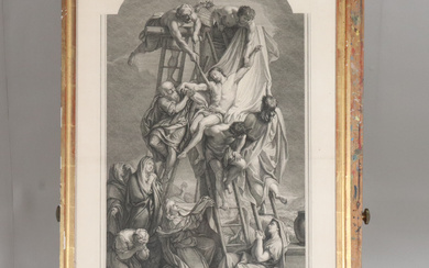 BENOIT AUDRAN. COPPERSTICK c. 1710, after Charles Le Brun, cross-cut.