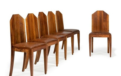 BLANCHE KLOTZ (1885- ) Suite de six chaises modernistes