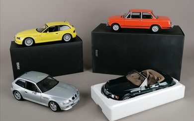 BMW - QUATRE BMW échelle 1/18 : 1x Z3 Roadster 2.8 1x Z3 Coupé 3.0i...