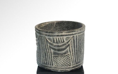 Bactrian Chlorite Bowl with Temple Gates