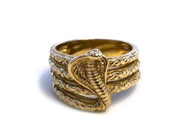 Bague représentant un serpent cobra en or... - Lot 49 - Crait + Müller