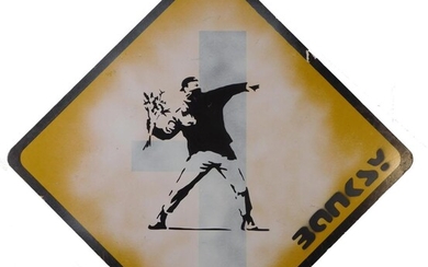 Banksy (Manner of/ Attributed): Flower Thrower