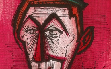 Bernard Buffet (1928-1999) - Le clown au fond rouge