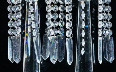 Bibi Hilton's Pair of Crystal Pillar Candle Holders