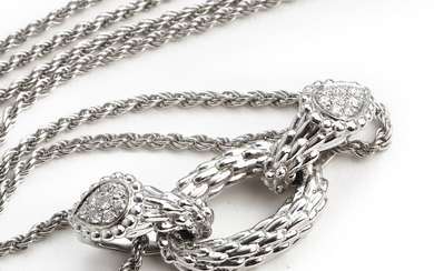 Boucheron: A diamond necklace “Serpent Bohème” set with numerous brilliant-cut diamonds, mounted in 18k white gold. D-G/IF-VS. Original case.