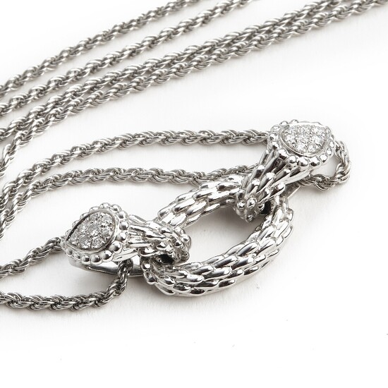 Boucheron: A diamond necklace “Serpent Bohème” set with numerous brilliant-cut diamonds, mounted in 18k white gold. D-G/IF-VS. Original case.
