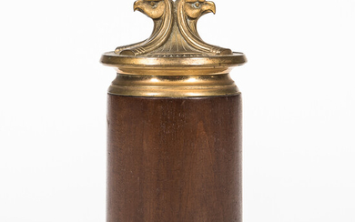 Brass-mounted Egyptian Revival Tobacco Jar